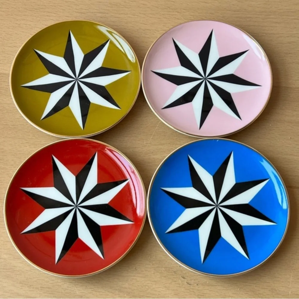 Jonathan Adler Maxime Gold and Cream Coasters